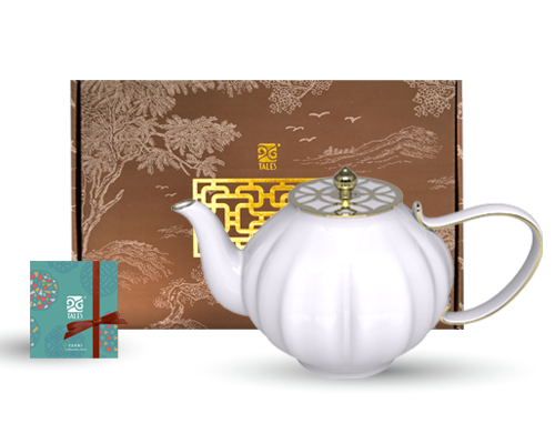 花窗舞影-西式茶壺-富貴菱花