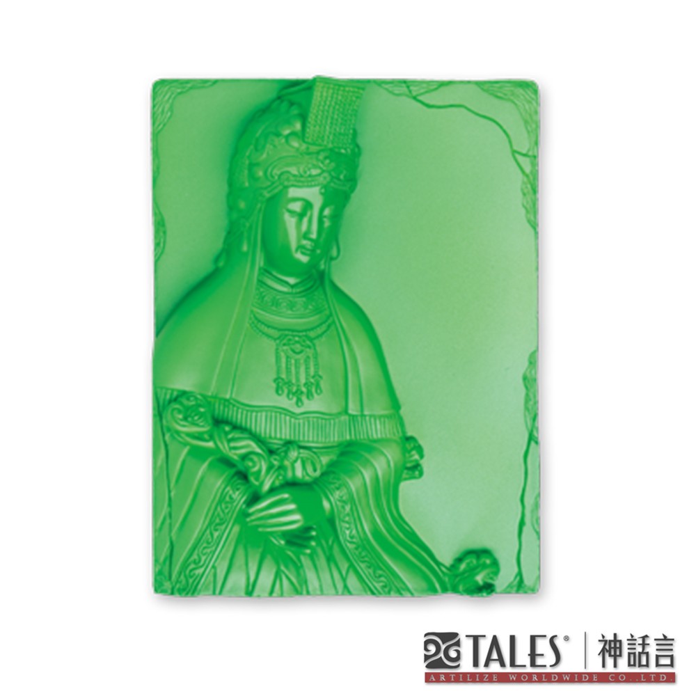 白玉瓷雕綺彩-天后媽祖(綠)