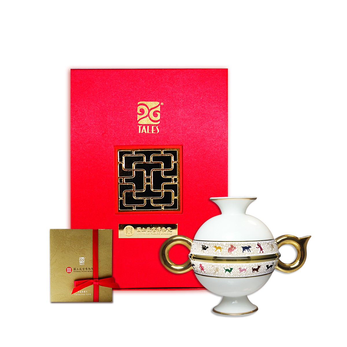 故宮神話-乾隆雅翫-豆茶器-動物紋(1壺2杯)