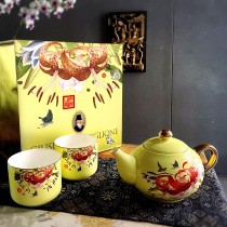 郎世寧-仙萼長春精緻骨瓷-百合茶具組
